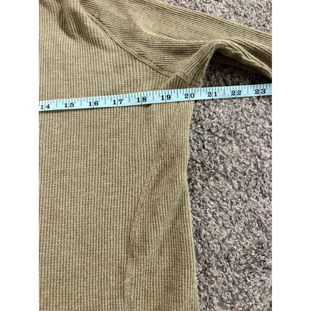 Pendleton Henley Top Womens Small Green Waffle Knit Long Sleeve Gorpcore Thermal - Picture 5 of 11
